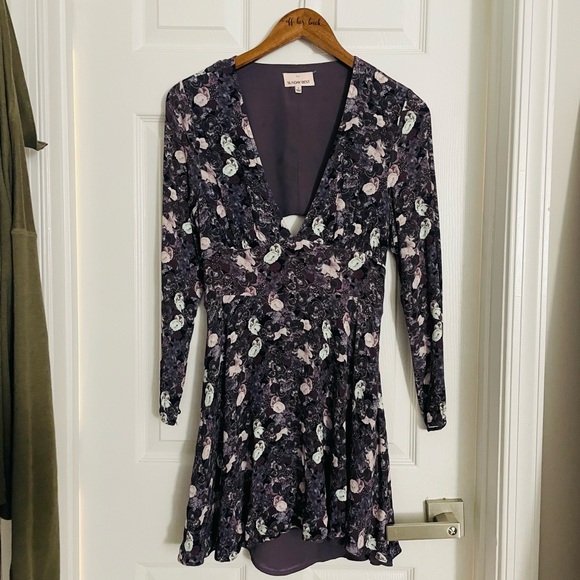Sunday Best Dresses & Skirts - Sunday Best Blue Fit and Flare Long Sleeve Dress